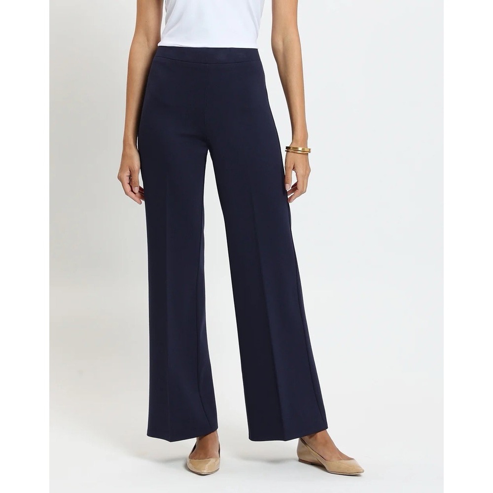 Jude Connally Trixie Ponte Pant Navy XL Pull On Dressy Casual Minimalist Stretch